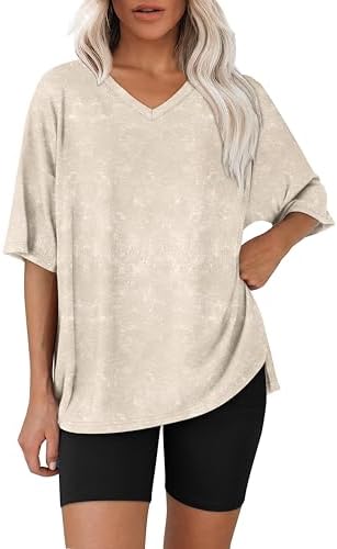 Warm swirl patterning pairs an oversized v-neck tee with fitted biker shorts in our soft, stretch-knit fabric.