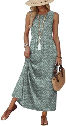 Soft sage green with a botanical print shapes this breezy maxi dress, cut with a relaxed waist and hidden side pockets.