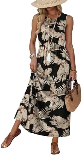 Black Beige Tropical Leaves