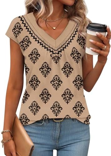 Earthy floral patterning on a soft cotton blend makes this airy V-neck tank an easy partner for denim shorts and linen pants.