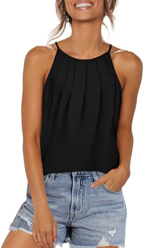 Pleated gathers at the halter neckline release into a breezy, flowy sweep through the curved hem for warm afternoons.