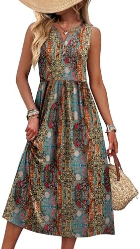 Bright botanical motifs meet a breezy cut on this sleeveless maxi finished with buttons and a curved hem.