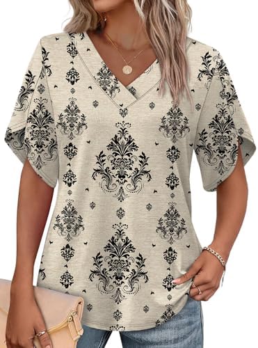 Overlapping petal sleeves and a vivid Floral 09 botanical print give this lightweight summer blouse a breezy, relaxed feel.