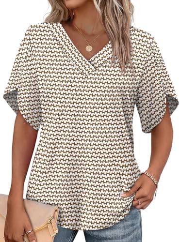 Overlapping petal sleeves frame this V-neck top, patterned in our soft Floral 02 botanical print for warm days.