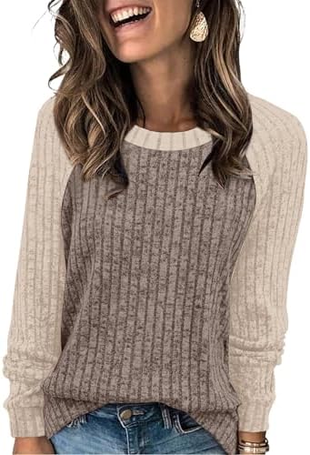 Soft coffee brown meets creamy apricot panels in a lightweight crewneck knit that feels like wrapping up in a plush chenille blanket.