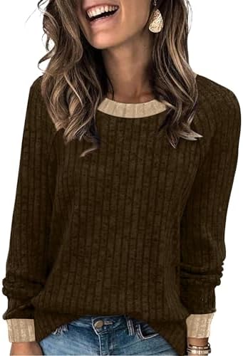 Deep chocolate brown panels meet a plush texture in this loose long sleeve top, knit to feel like a favorite chenille blanket.