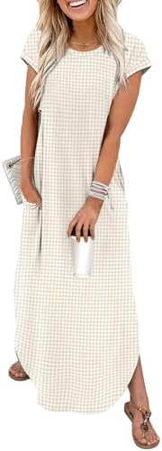 A breezy plaid maxi dress cut from soft rayon spandex with neat cap sleeves and a subtle arc hem that moves easily.