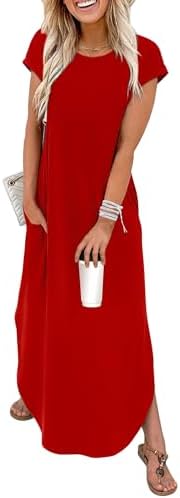 A rich red maxi dress cut with cap sleeves and a gentle curved hem for warm afternoons and travel days.