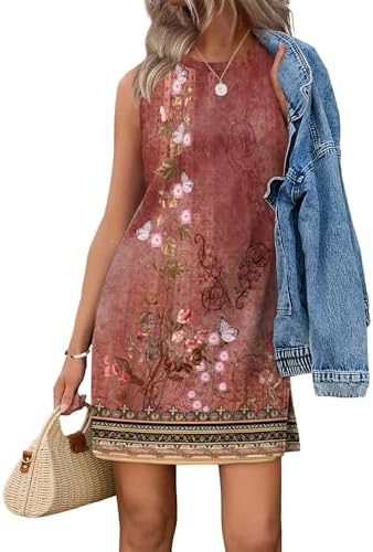 A soft petal-pink print on lightweight jersey makes this breezy sleeveless swing dress an easy pick for warm afternoons.