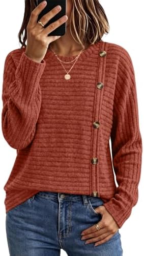 Ribbed horizontal texture meets a warm caramel shade in a lightweight tunic knit made for brisk mornings.