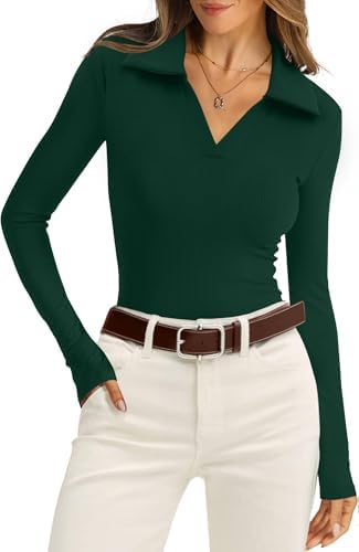 A collared polo neckline meets soft ribbed knit in rich dark green, cut with a clean slim fit that sits neatly against trousers.