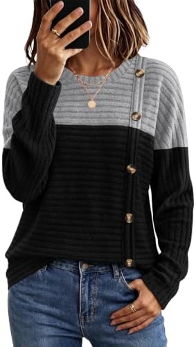 Subtle horizontal ribs and a muted grey black tone give this relaxed crewneck tunic an easy look for cooler days.