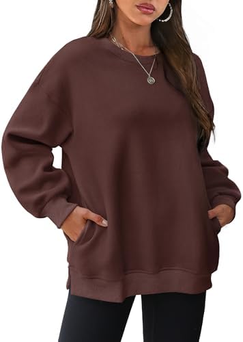 A soft brown crewneck lined with plush fleece brings easy warmth to breezy summer nights and crisp morning walks.