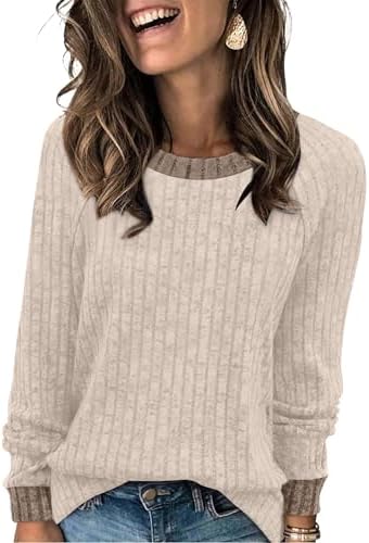 Soft apricot tones bring warm neutral color to this cozy round-neck tunic, knit with a plush feel like a light chenille blanket.