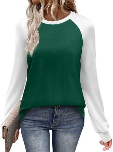 Raglan sleeves in rich green add an earthy contrast to this soft, easy crew neck tunic cut with a relaxed body.