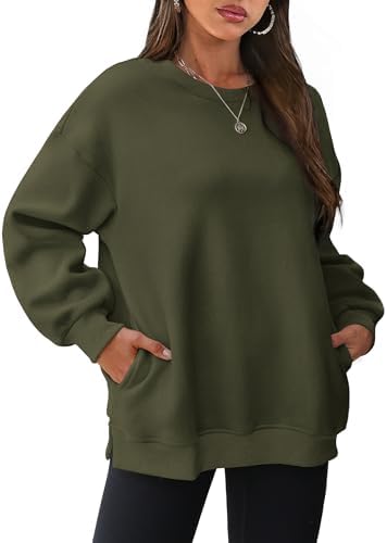 Fleece-lined cotton blend knit in deep army green brings dependable warmth and practical side pockets to chilly mornings.