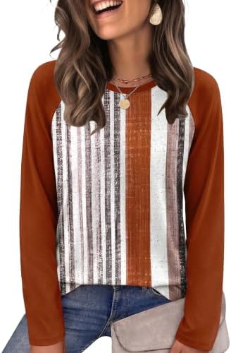 Bold multicolor stripes stretch across the body and sleeves of this soft crewneck top, cut with plenty of stretch for cooler days.