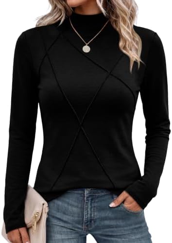 Cut in deep black with a neat mock neck, this slim stretch top slides smoothly under jackets or wears clean on its own.