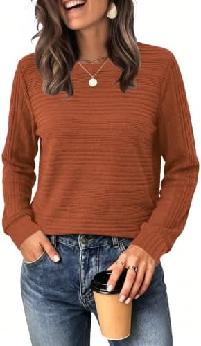 Knitted in a soft caramel tone, this lightweight long-sleeve top balances easy warmth with a clean color-block crewneck.
