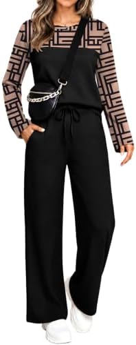 Sharp geometric patterning in crisp black and white defines this relaxed two-piece set, cut from a light, stretchy knit.