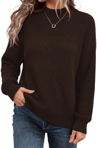 Spun in a warm coffee tone, this fuzzy knit top features an easy mock neck that covers without rubbing against the skin.