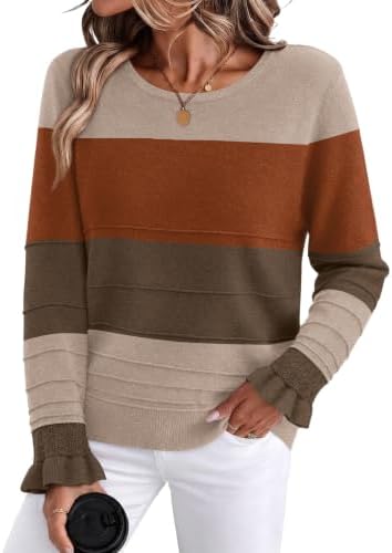 Horizontal textured stripes and graphic color blocking give this soft, lightweight crewneck tunic a lively look for breezy days.