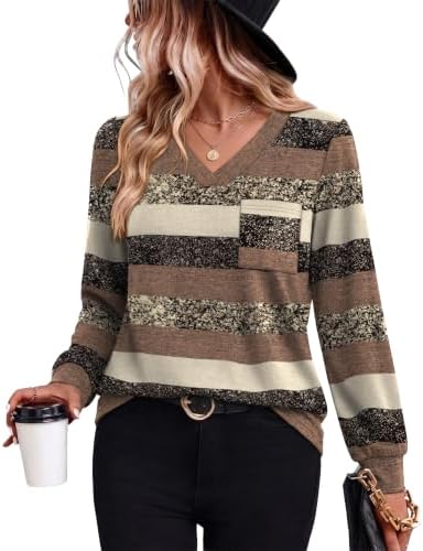 Earth-toned horizontal stripes give this breathable long-sleeve tee an easy, grounded look across the transitional seasons.