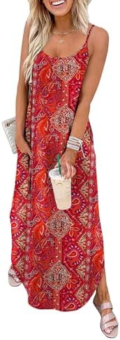 Cut with thin spaghetti straps and deep pockets, this swing sundress in Floral Boho 4 packs light for warm days.