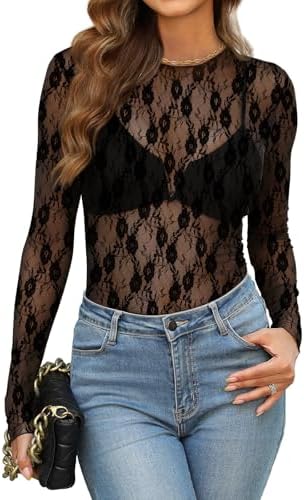 Fine black mesh carries delicate floral embroidery across a stretchy sheer layer that slips easily over your favorite bralette.
