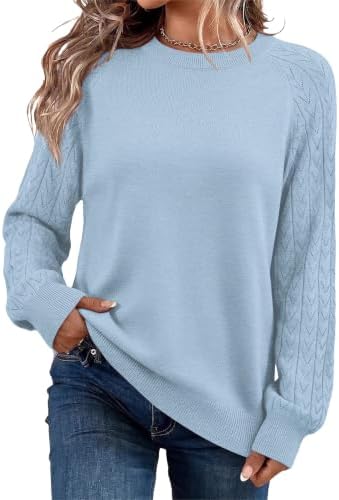 Knitted in a crisp blue shade, this lightweight crew neck pullover gives you breathable warmth through cooler evening breezes.