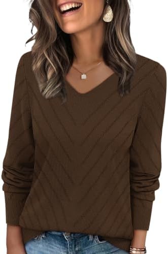 Open crochet texture and a soft viscose blend make this chocolate brown pullover an easy layer for cool days.