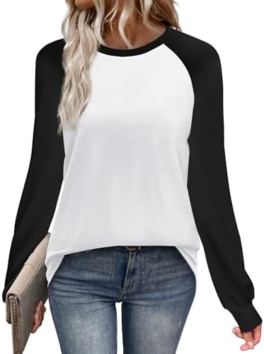 Raglan contrast sleeves meet a crisp white body in our soft, stretch-knit long sleeve tee made for breezy days.