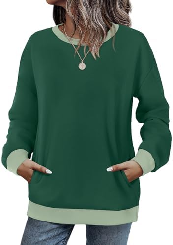 Bright lime green brings vivid energy to this lightweight crewneck sweatshirt, cut with drop shoulders and a hidden side pocket.