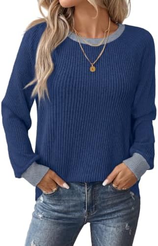 Rich royal blue vertical ribbing meets contrast trim at the crew neck and cuffs for an easy layer on chilly evenings.