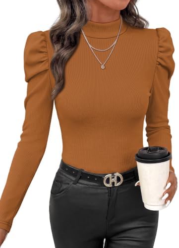 A neat ribbed knit polo in warm caramel, cut close through the torso with long sleeves for cool evenings.