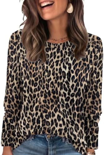 A crisp crewneck pullover in an allover leopard pattern, finished with neat ribbed trim along the neck for everyday wear.