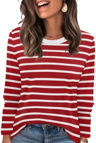 Bold red horizontal stripes and contrast ribbed neck trim bring a cheerful, vintage-inspired look to this soft long sleeve tee.