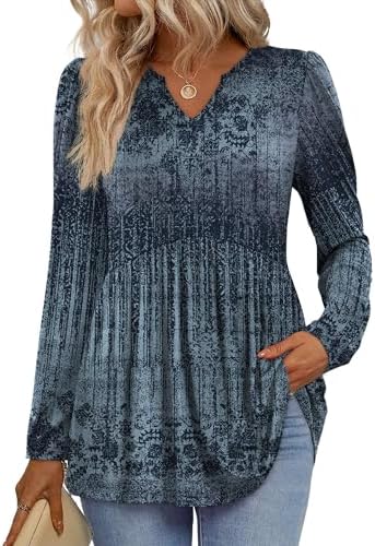 An airy v-neckline and babydoll drape meet a deep Ethnic Blue print that pairs cleanly with light denim or dark trousers.