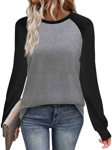Contrast raglan sleeves bring a sporty look to this easy crewneck tee, cut from our soft everyday stretch knit in grey.