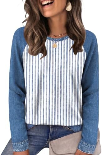 Bold contrast stripes and a soft stretch knit give this crewneck long sleeve tee an easy look for cooler days.