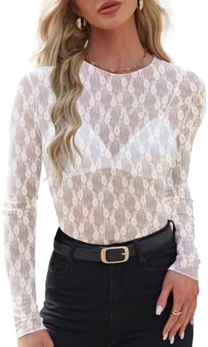 Crisp white mesh with raised floral embroidery gives this sheer long-sleeve layer a clean, bright finish over any bralette.