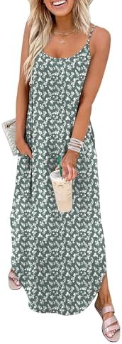 Splashes of leafy green across a crisp white base give this breezy maxi dress an airy look for warm beach days.