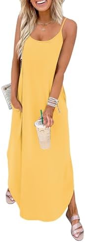 A sunny yellow jersey maxi cut with a relaxed drape, short sleeves, and a subtle side slit for warm summer walks.