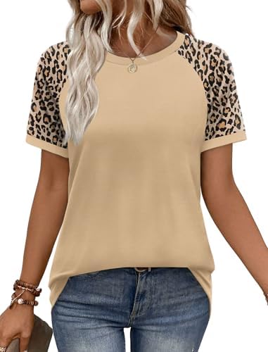 Leopard raglan sleeves and a relaxed crew neckline give this soft graphic summer tee an easy, unbothered drape.