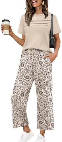 Soft spacer fabric gives this beige matching set a light, airy drape with four-way stretch for long travel days.