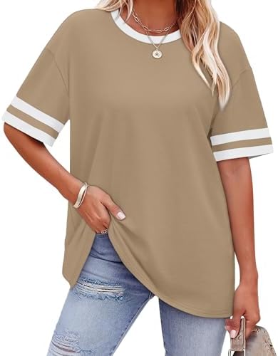 A relaxed khaki tee finished with contrasting striped cuffs, cut from our soft everyday jersey blend for warm afternoons.