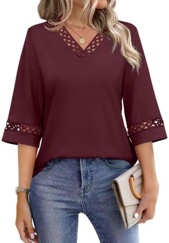 A deep burgundy knit top cut with airy bell sleeves that catch the breeze while keeping your arms covered on cooler evenings.