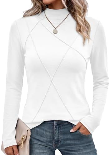 A crisp white mock neck cut in our stretchy knit layers cleanly under blazers or wears solo with denim.