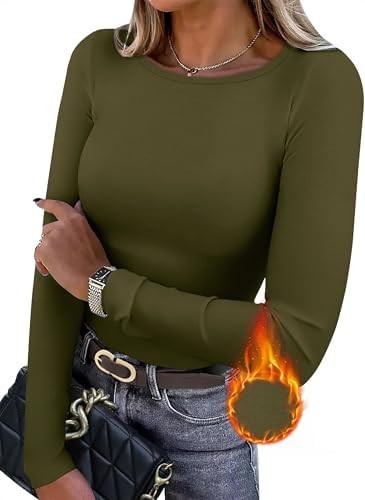 A light fleece backing inside this army green crewneck holds warmth close without adding bulk under your jackets.