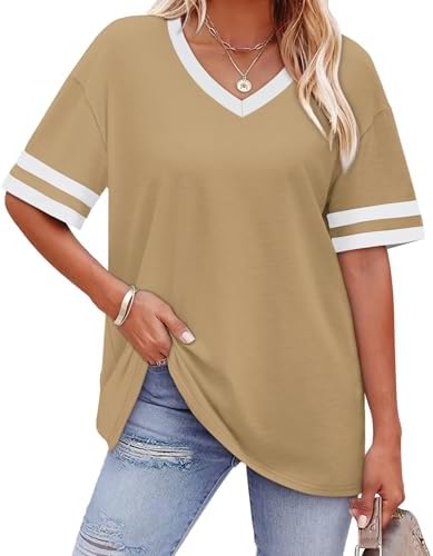 A relaxed khaki tunic cut with patterned striped cuffs for an understated summer top that travels easily.